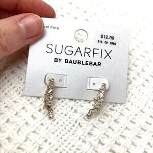 Sugarfix by Baublebar Gold Tone Rhinestone Geometric Dangle Earrings NEW